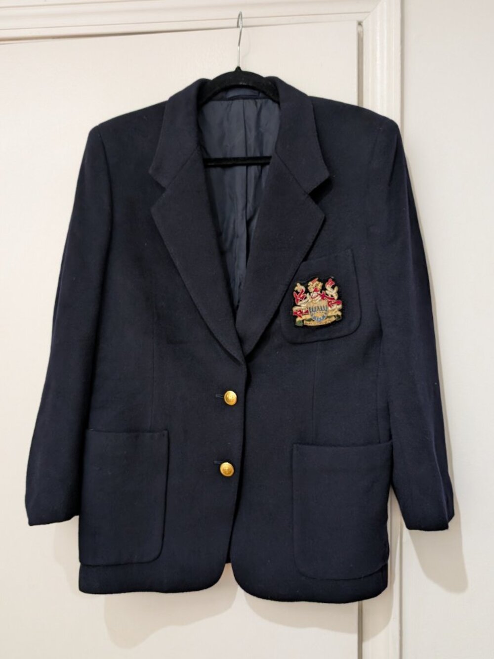 Aquascutum Vintage Navy Blue Wool Blazer